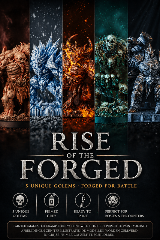 Rise of the Forged – vijf golems; levering in grijze primer